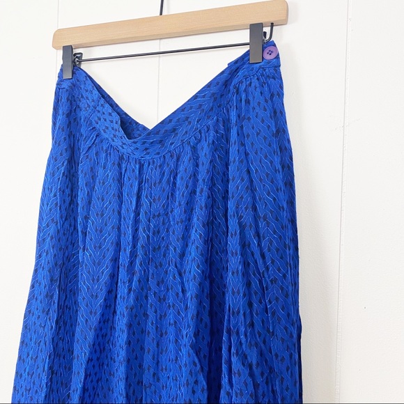80’s Royal Blue Geometric Midi Skirt | Vintage - Picture 4 of 8